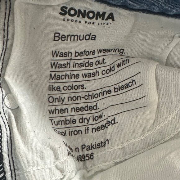 Sonoma Womens Bermuda Denim Shorts Size 12 Jorts Cotton Blend Vacation Beach - Picture 5 of 9